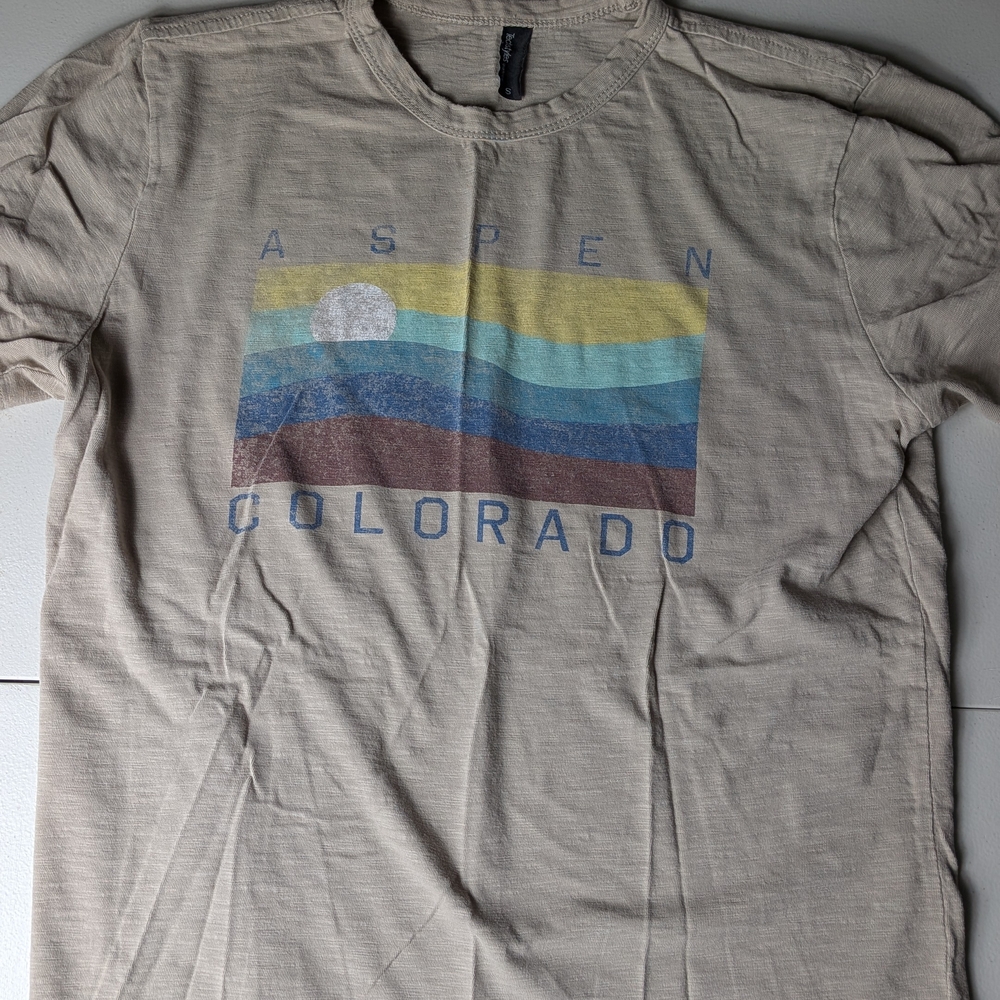 Aspen Colorado Graphic Tee - Light Brown